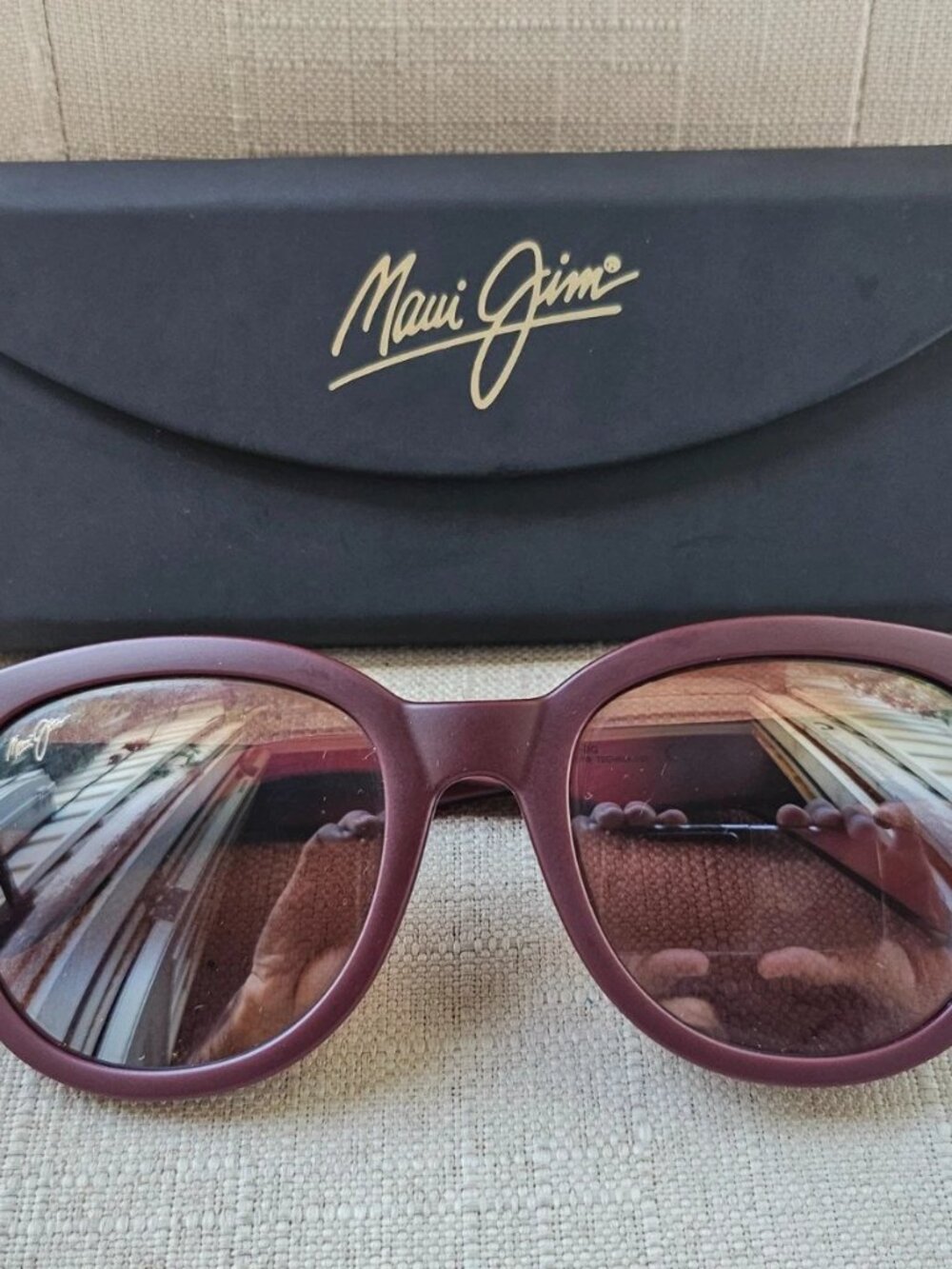 Maui Jim Men Sunglasses Burgundy IHUPANI Asian Fit Eyewear W/ Case Made Japan